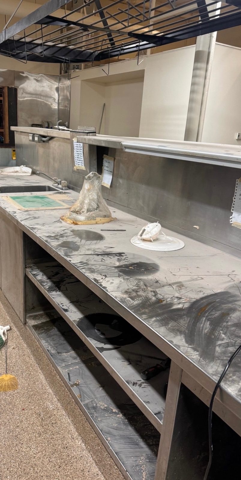 Commercial kitchen before cleaning